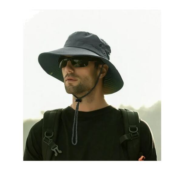 BUCKET HAT Fisherman Summer Beach Men Women 14” Brim Snap Up Side Packable Beach - Picture 3 of 10